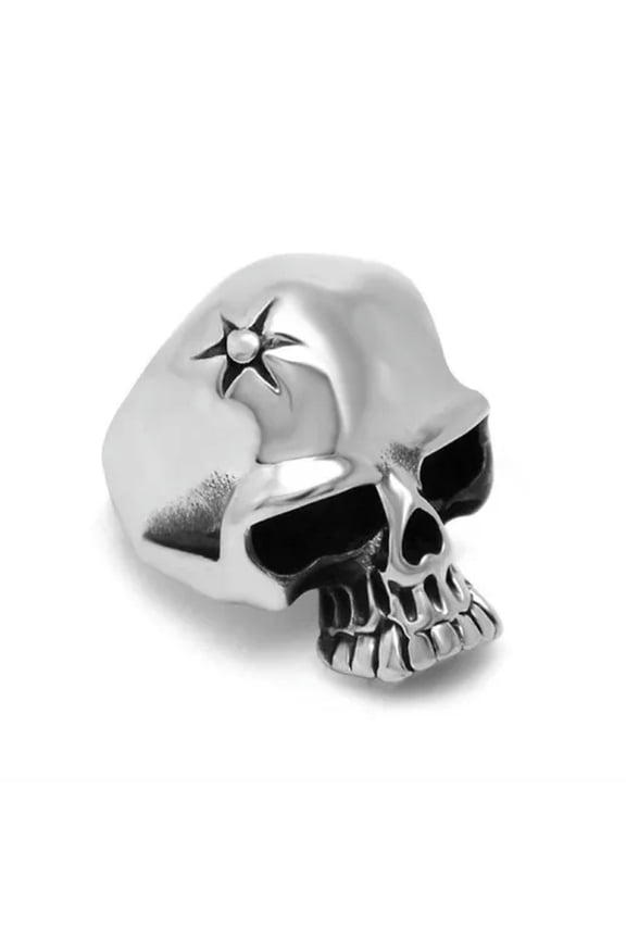 MEN'S SUN TATTOO SKULL RING STAINLESS STEEL VINTAGE SKULL RING BIKER PUNK HIPHOP-7
