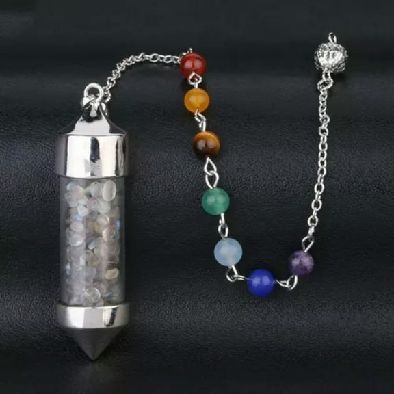 K-KED Magic Stone 7 Chakra Bottle Point Pendulum Prism Wand Energy Reiki Healing-Labradorite
