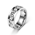 thumbnail image 1 of K-KED Male and Female Stress Relief Anti-Anxiety Gears Can Rotate Stainless Steel Ring-silver-12, 1 of 9