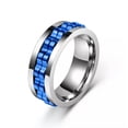 thumbnail image 1 of K-KED Male and Female Stress Relief Anti-Anxiety Gears Can Rotate Stainless Steel Ring-silver blue-12, 1 of 9