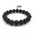 thumbnail image 1 of K-KED Man Natural Black Lava Stone Rock Volcanic Round Bead Elastic Diffuser Bracelets-10 mm, 1 of 6