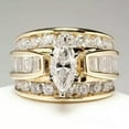 thumbnail image 1 of K-KED Marquise 18K Gold Plated White Sapphire Engagement Ring Women Party Rings Gift-7-#1, 1 of 9