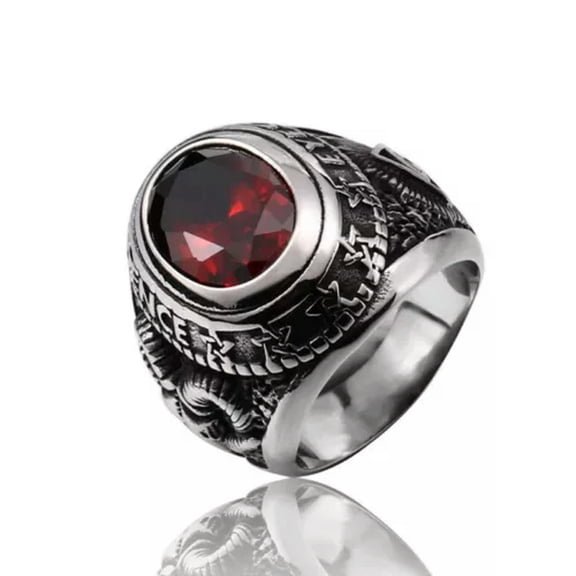 K-KED Masonic Eye of Providence Ring Stainless Steel Vintage Biker Satan Ram Punk Ring-7