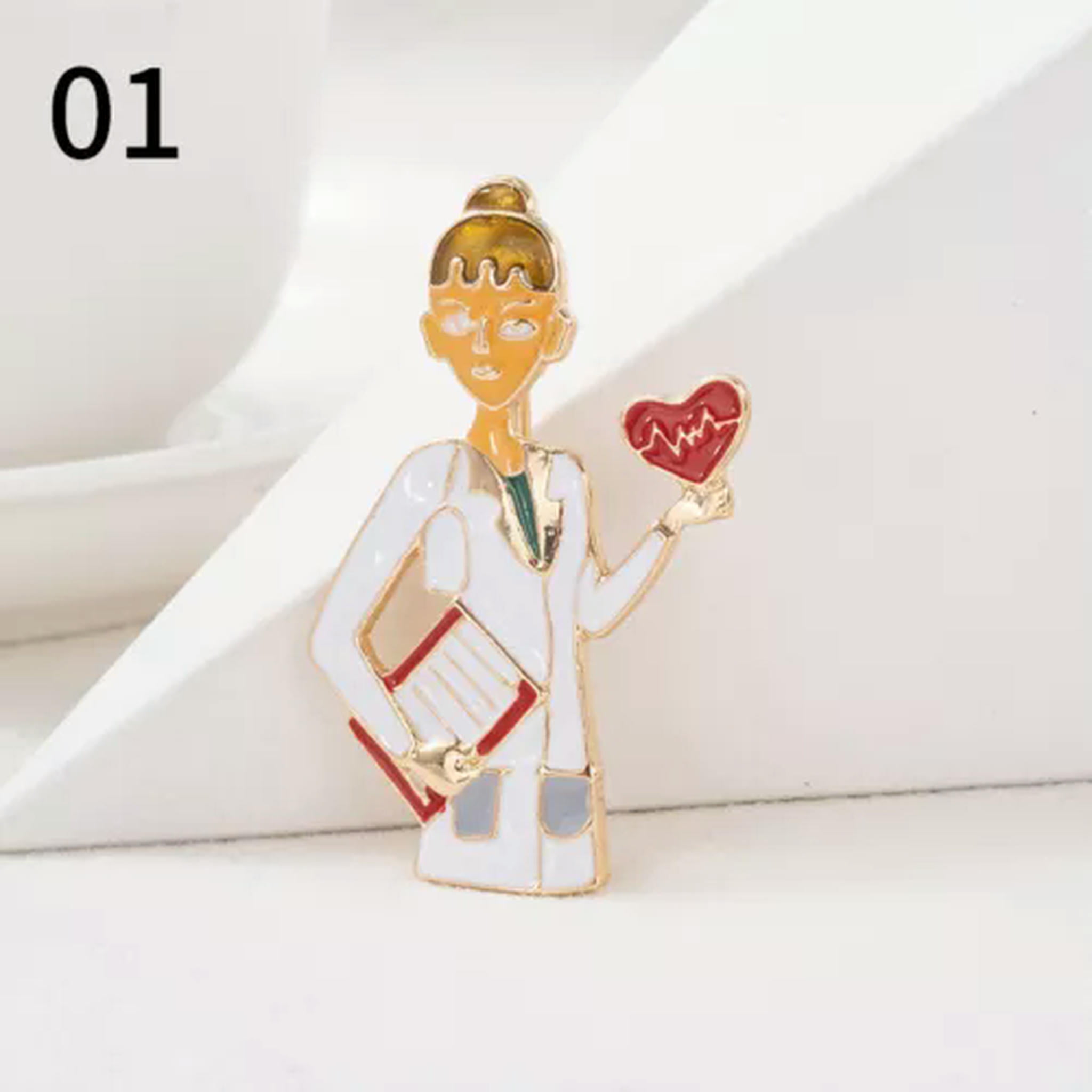 K-KED Medical Brooch Pin Stethoscope Heart Pins Nurse Doctor Badge ...