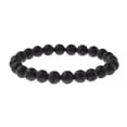 thumbnail image 1 of K-KED Men 8mm Black Obsidian Healing Bracelet-Rainbow Eye Grounding Meditation Bangle-1 Pcs Lava Stone Bracelet, 1 of 9
