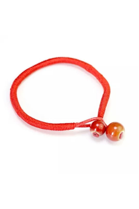 Men Ceramic Bead Bracelet Women Red String Bangle Handmade Lucky Bracelets 1Pc-Red