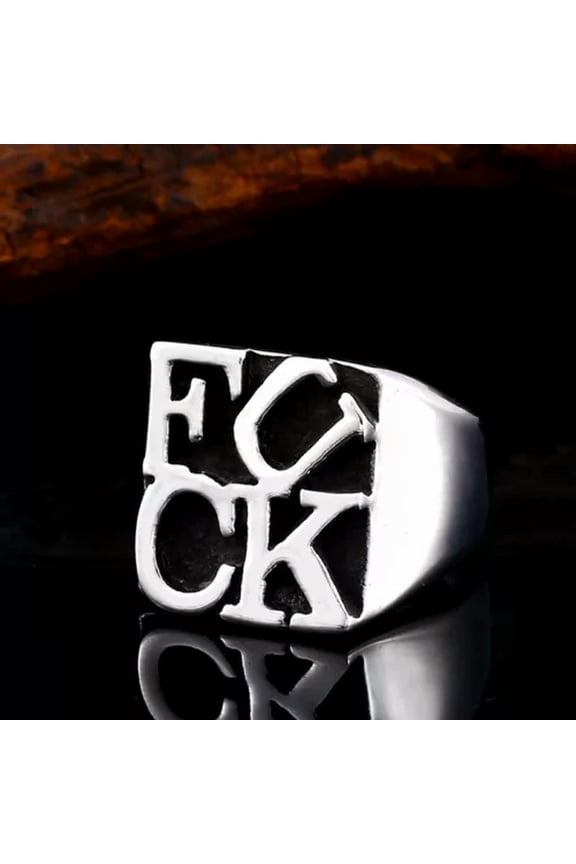 Men Women Individual Rings Stainless Steel Gothic Punk Power Delicate Jewelry Ring Biker-12