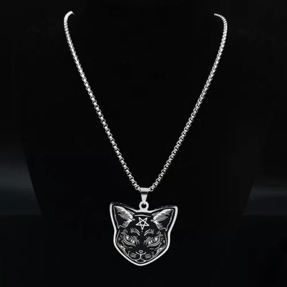 K-KED Men's Amulet Stainless Steel Star Cat Necklace Lucky Delicate Jewelry Wholesale Gift