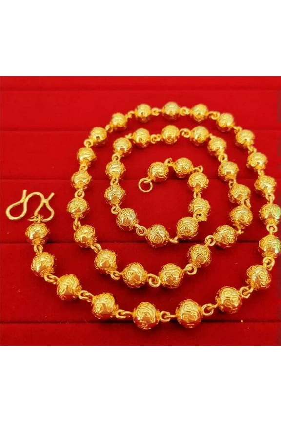 Men's Auspicious Cloud Ball23K 24K Thai Baht Gold Filled Yellow GP Necklace