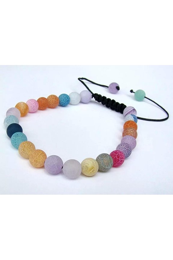 Men's Bracelet All 8mm Effloresce AGATE Gemstone Natural Beads