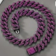 thumbnail image 1 of K-KED Men's Cuban Link Chain Heavy Duty Stainless Steel Hip Hop Necklace Bracelet New-Gun Dark Purple-20inch（50cm）Necklace, 1 of 8
