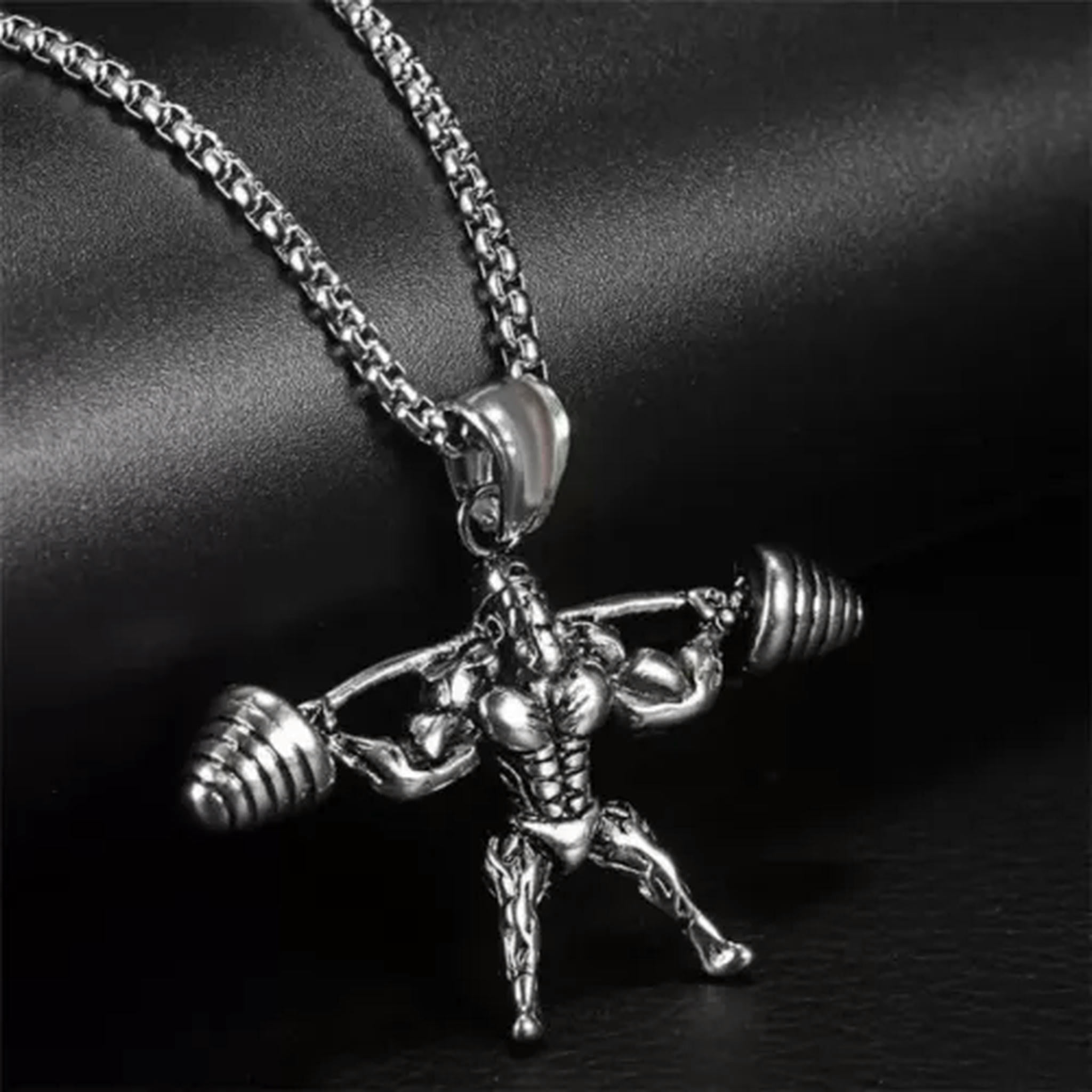 K-KED Men's Fashion Delicate Jewelry Body Builder Pendant with Chain ...