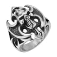 thumbnail image 1 of K-KED Men's Personality Vintage Gothic Flame Skull Stainless Steel Rings Size 7-12-8, 1 of 9