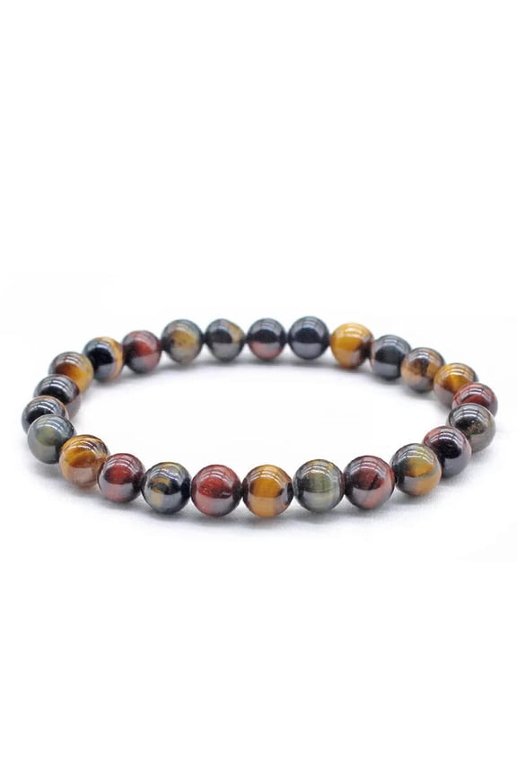 Men's Shambhala bracelet all 8mm NATURAL TIGERS EYE STONE GEMS ROUND BEADS