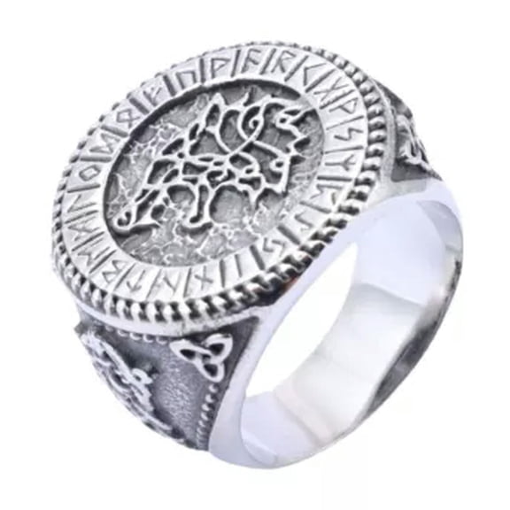 K-KED Mens Fashion Stainless Steel Nordic Viking Wolf Rings Size 7-15 Accessories-10