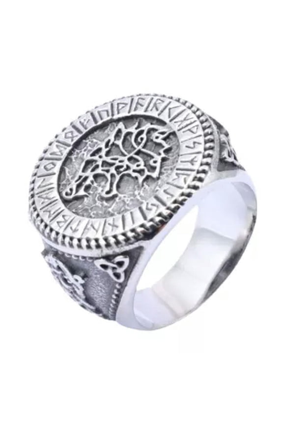 Mens Fashion Stainless Steel Nordic Viking Wolf Rings Size 7-15 Accessories-15