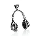 thumbnail image 1 of K-KED Mens Headphone Music Hip Hop DJ Rapper Necklace Pendant Delicate Jewelry Chain-Silver, 1 of 6