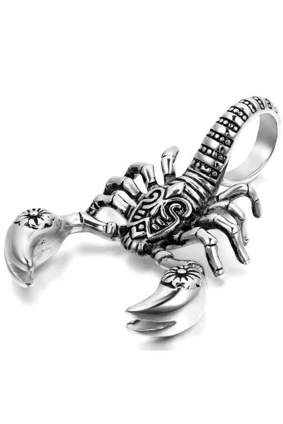 Mens Scorpio Zodiac Scorpion Pendant Necklace Stainless Steel Jewelry