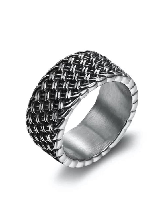 Mens Stainless Steel Celtic Knot Braided Wedding Band Ring Size 7-15-15