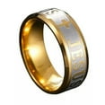 thumbnail image 1 of K-KED Mens Stainless Steel Christian Jesus Cross Ring Band Men Size 6-12-7-Gold, 1 of 6