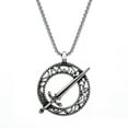 thumbnail image 1 of K-KED Mens Stainless Steel Circle Sword Pendant Necklace-default, 1 of 6