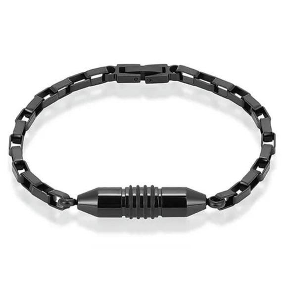K-KED Metal Titanium Steel Seal Container Bottle Pills Box Bracelet Hand Catenary-Black
