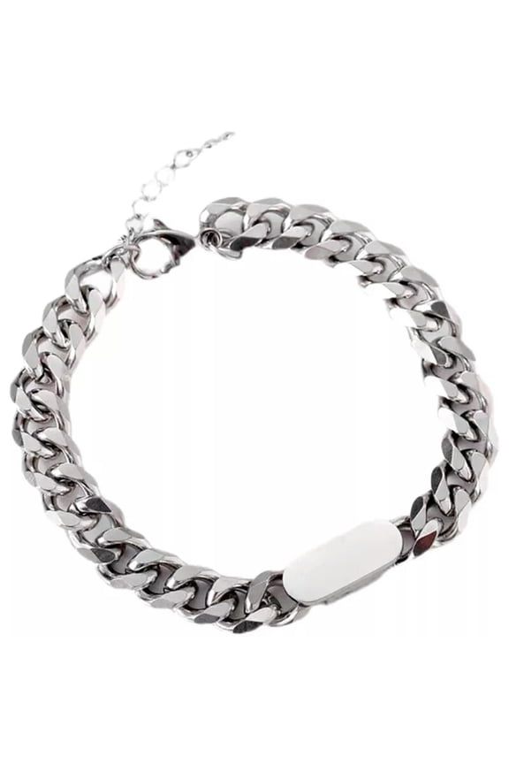 Minimalist Hip Hop Metal Bracelets for Women Men Titanium Steel Pendant Brace:yq