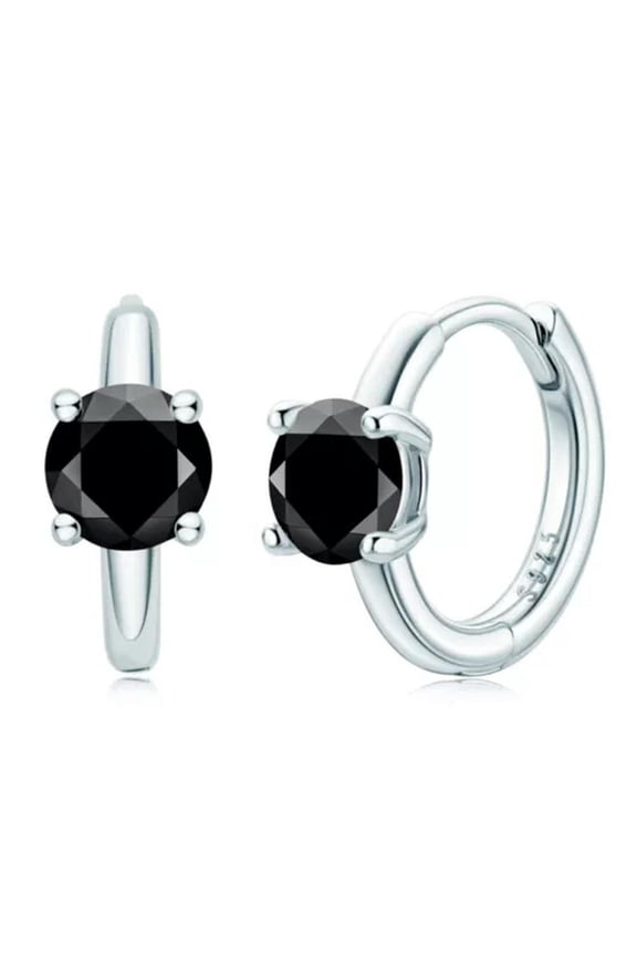 Moissanite Hoop Earrings Women D Color VVS1 GRA Certificate Sterling Silver