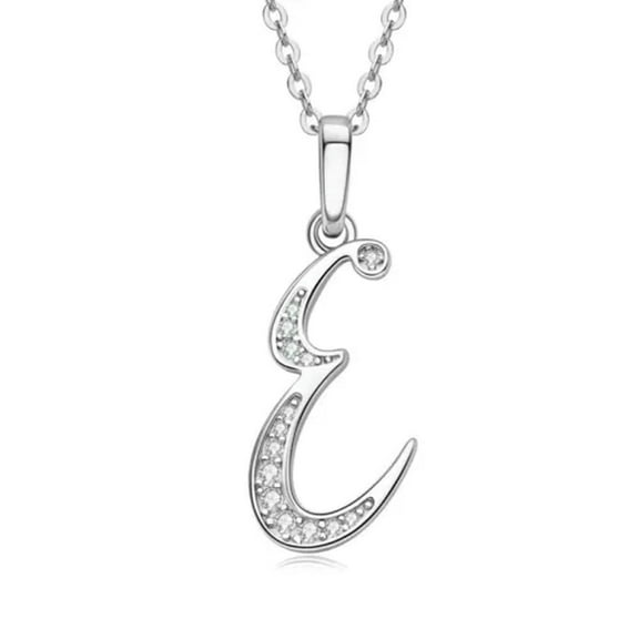 K-KED Moissanite Necklace for Women A-Z Initial Letter Pendant 925 Sterling Silver