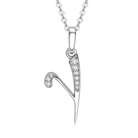 K-KED Moissanite Necklace for Women A-Z Initial Letter Pendant 925 Sterling Silver