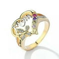 thumbnail image 1 of K-KED "Mom" Gold Plated Heart Birthstone Rings for Mother Gift Birthday Size 6-10-8-1# Gold, 1 of 7