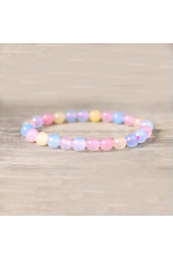 Morganite 8mm Beads Healing Empath Protection Reiki Stretchy Women Bracelet Gift