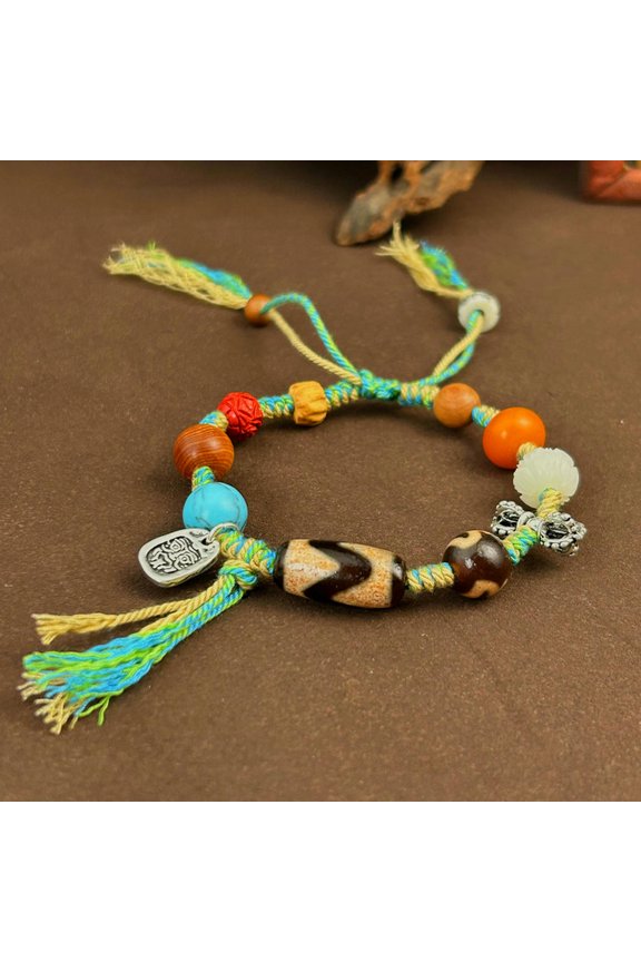 Multiple - Nepal Tibetan Agate Bead Weaving Nine Eye Bead Ethnic Hand Rope-Type J