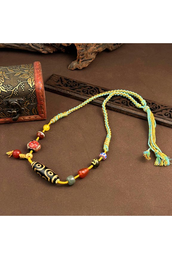 Multiple - Tibetan Hand Woven Agate Bead Necklace Pendant for Men and Women-Type D