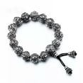 thumbnail image 1 of K-KED National Style Mens Stainless Steel Buddhist Mantra Beads Link Bracelet Chain-17.5cm(15pcs small bead), 1 of 9