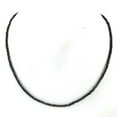 thumbnail image 1 of K-KED Natural 3mm Black Spinel Rondelle Faceted Beaded Necklace Gemstone Silver Chain-28 in, 1 of 5