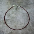 thumbnail image 1 of K-KED Natural 3mm Garnet Beaded Burgundy Stone Choker Healing Crystal Necklace-18 in, 1 of 6