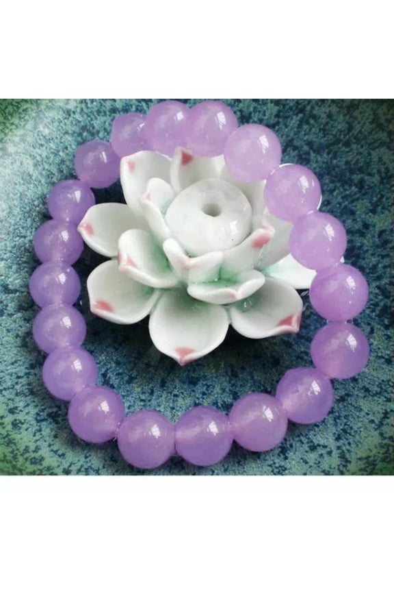 Natural 8/10/12mm Lavender Jade Gemstone Round Beads Stretchy Bracelet 7.5" AAA-10 mm