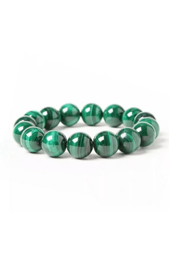 Natural 8mm Couple Green Matte Malachite Round Gemstone Bead Bracelet Jewelry