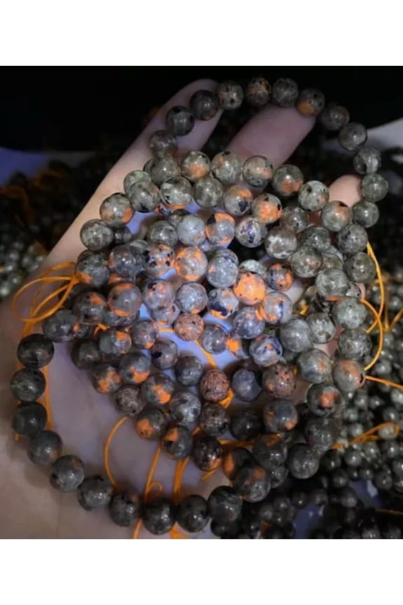 Natural 8mm Yooperlite Stone Bracelet UV Stretch Bracelet Handmade