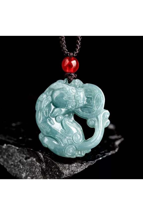 Natural A-Grade Jade Attractive Treasure Pixiu Pendant Sticky Jade Pendant-default
