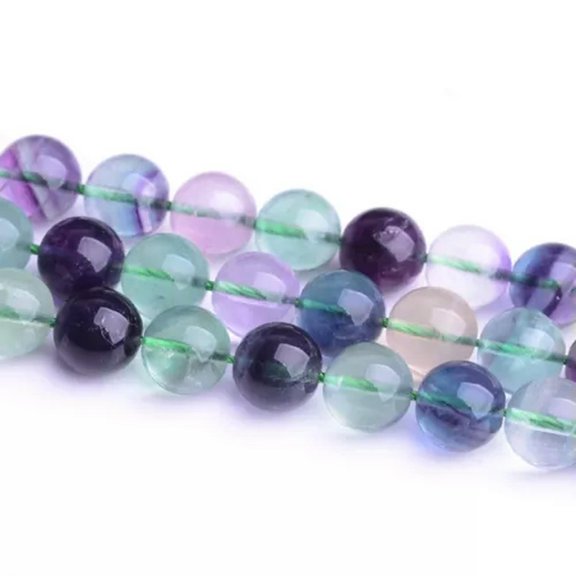 K-KED Natural AAA Grade Rainbow Fluorite Round Beads For Delicate Jewelry Making 15"-4 mm