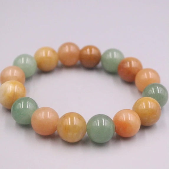 K-KED Natural Aventurine Quartz Jade Bracelet Women 10mm Three Color Beaded Link 7inch