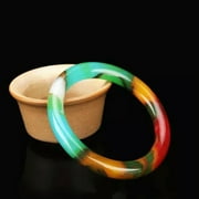 K-KED Natural Bangle Multicolour Jade Bracelet circular Genuine Jadeite Delicate Jewelry Women-62-64mm