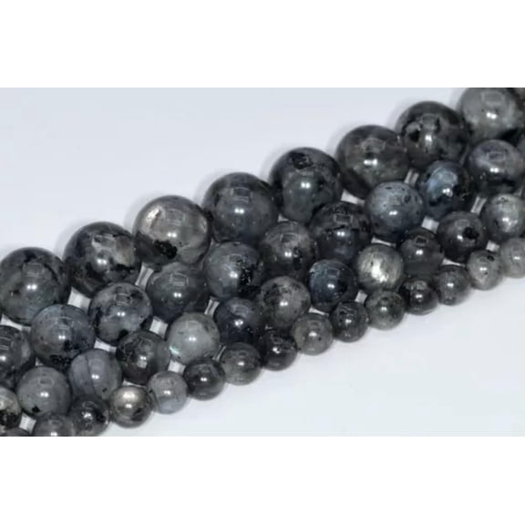 K-KED Natural Black Labradorite Beads Grade A Round Loose Bead 4/6/8/10/12MM-6 mm-Full Strand