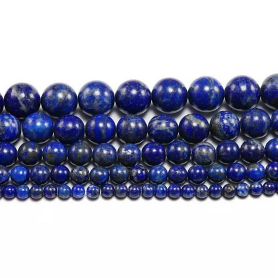 K-KED Natural Blue Lapis Lazuli Round Loose Beads 15" 4,6,8,10,12mm Delicate Jewelry Making-12 mm