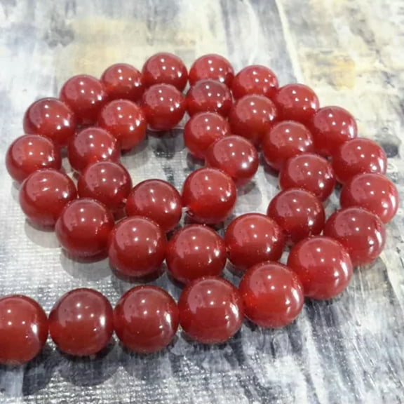 K-KED Natural Carnelian, 10mm, Strand 15"