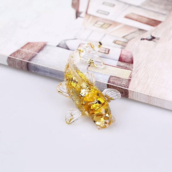 K-KED Natural Citrine Quartz Crystal Chip Stone Koi Fish Carp Lucky Mascot Reiki Gift-default