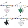 thumbnail image 1 of K-KED Natural Crystal Quartz 4pcs Gemstone Stone Merkaba Star Spinning Pendulum Reiki, 1 of 9