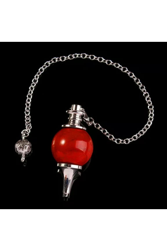 Natural Crystal Quartz Stone Pendulum Hexagonal Pendant Reiki Healing Necklace-Red Agate #2